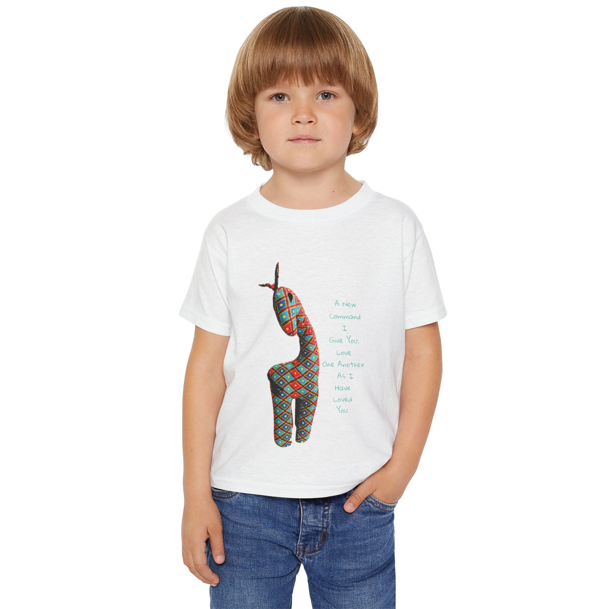 Colorful Giraffe Bible Verse Toddler T-Shirt