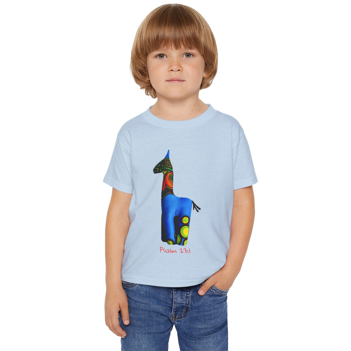 Colorful Giraffe Psalm 23:4 Toddler T-Shirt