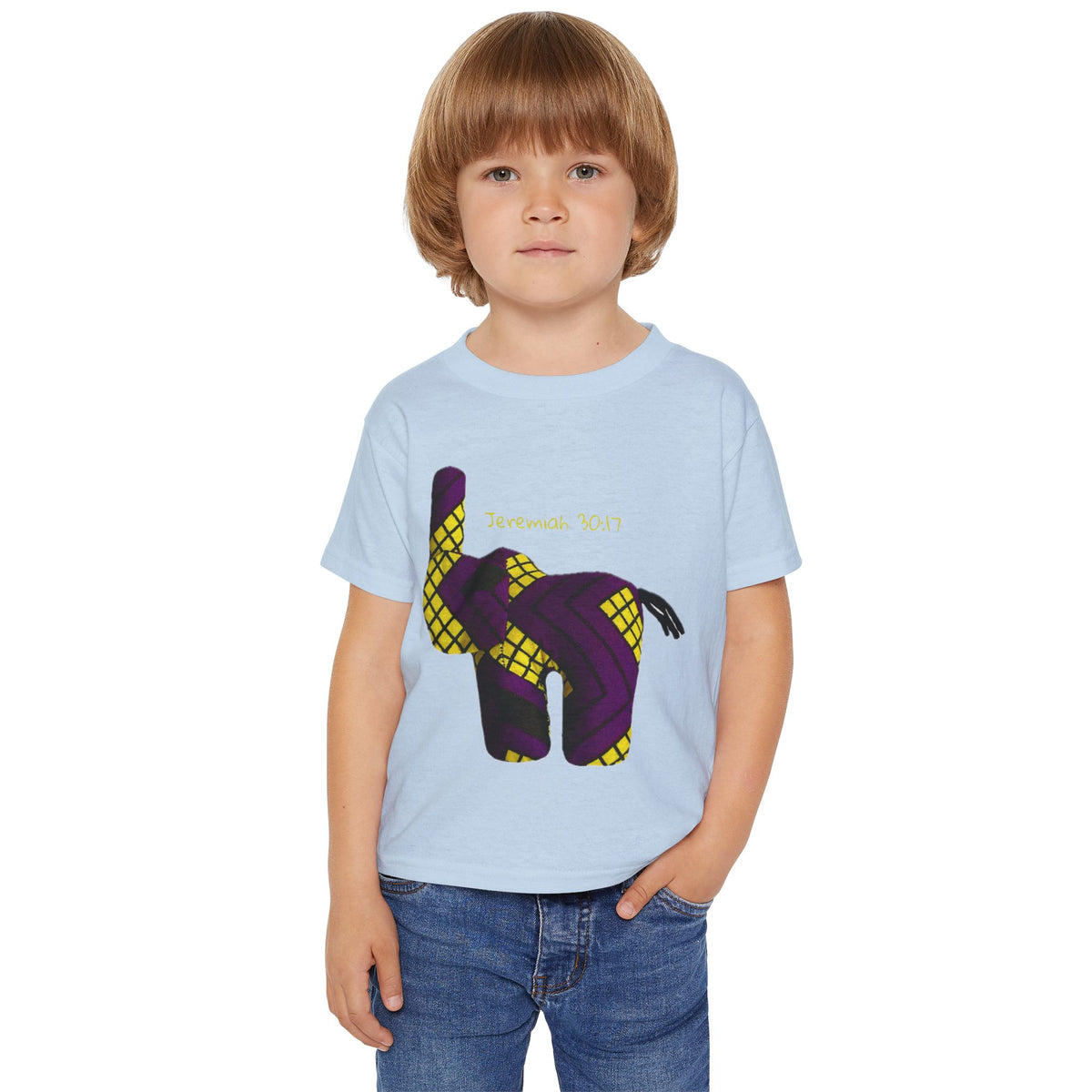 Purple Plaid Elephant Jeremiah 29:11 Toddler T-Shirt