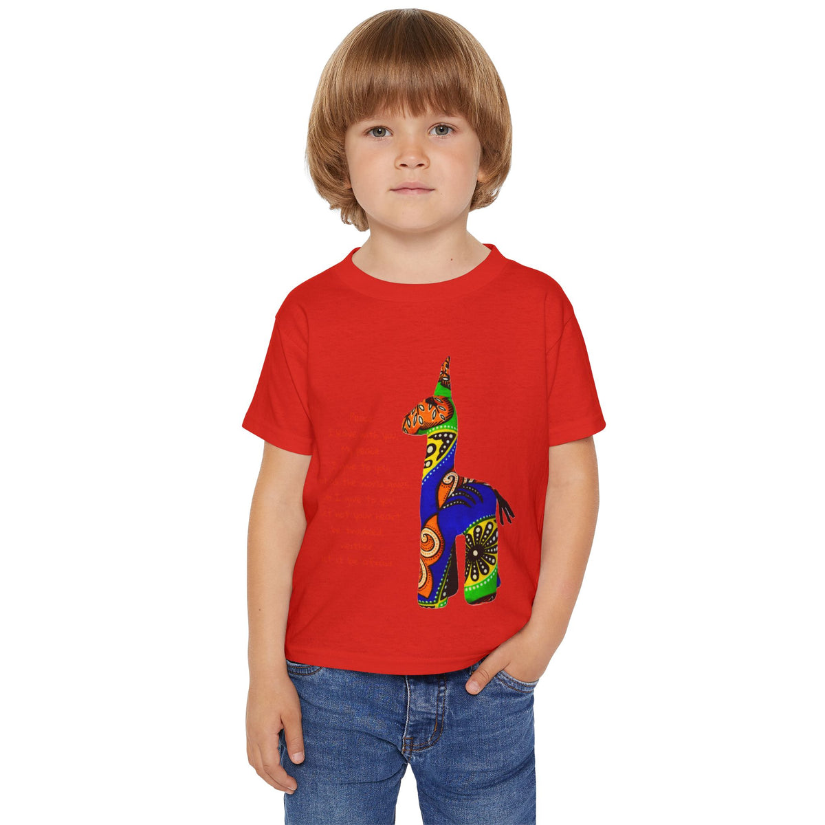 Colorful Giraffe with John 14:7 Verse Toddler T-Shirt