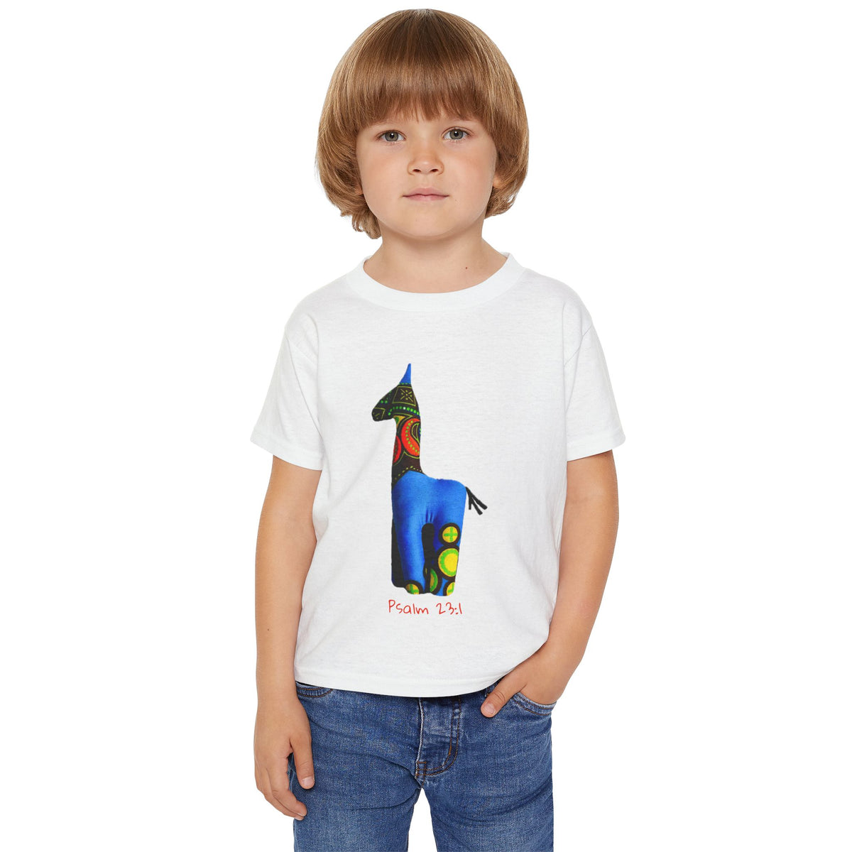 Colorful Giraffe Psalm 23:4 Toddler T-Shirt