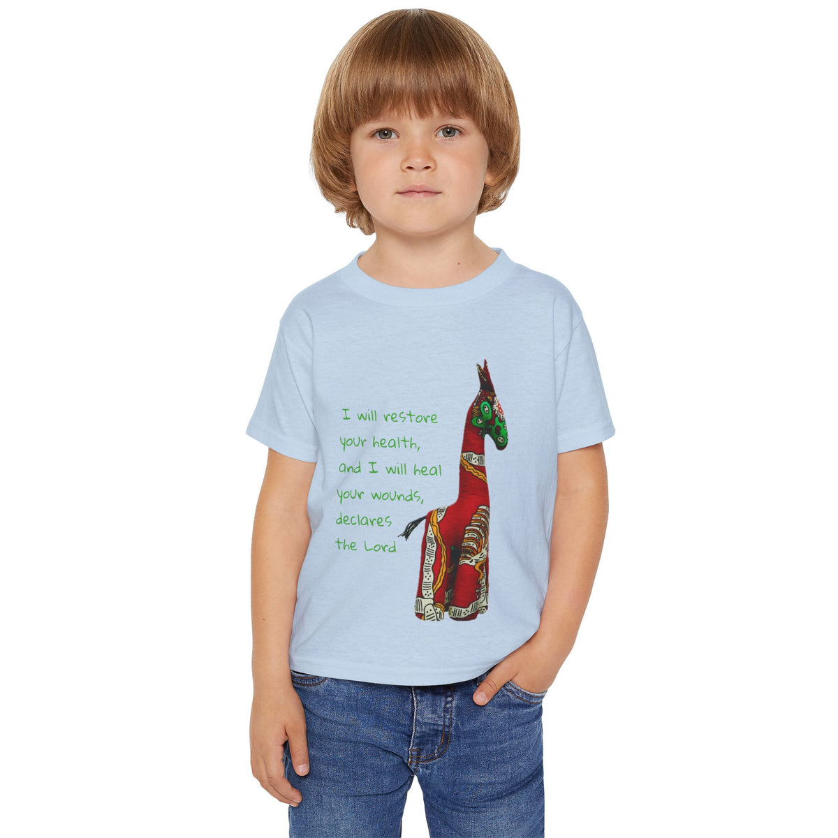 Jeremiah 30:17 Giraffe Scripture Toddler T-Shirt
