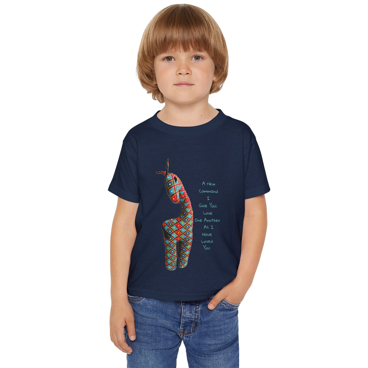 Colorful Giraffe Bible Verse Toddler T-Shirt