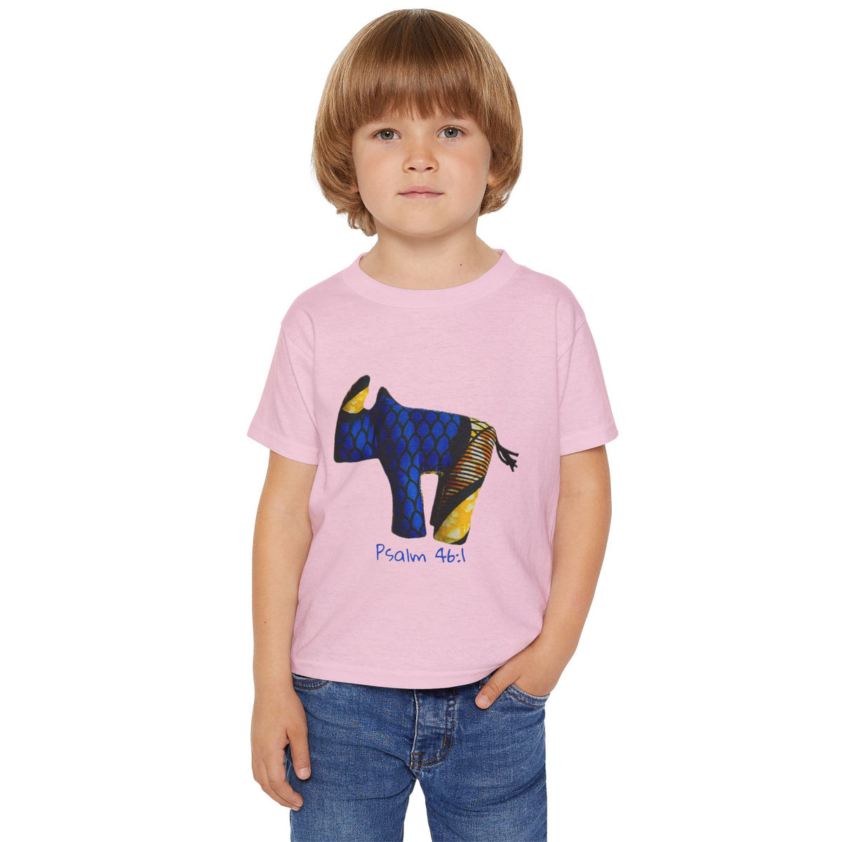 Psalm 46:1 Colorful Rhino Toddler T-Shirt