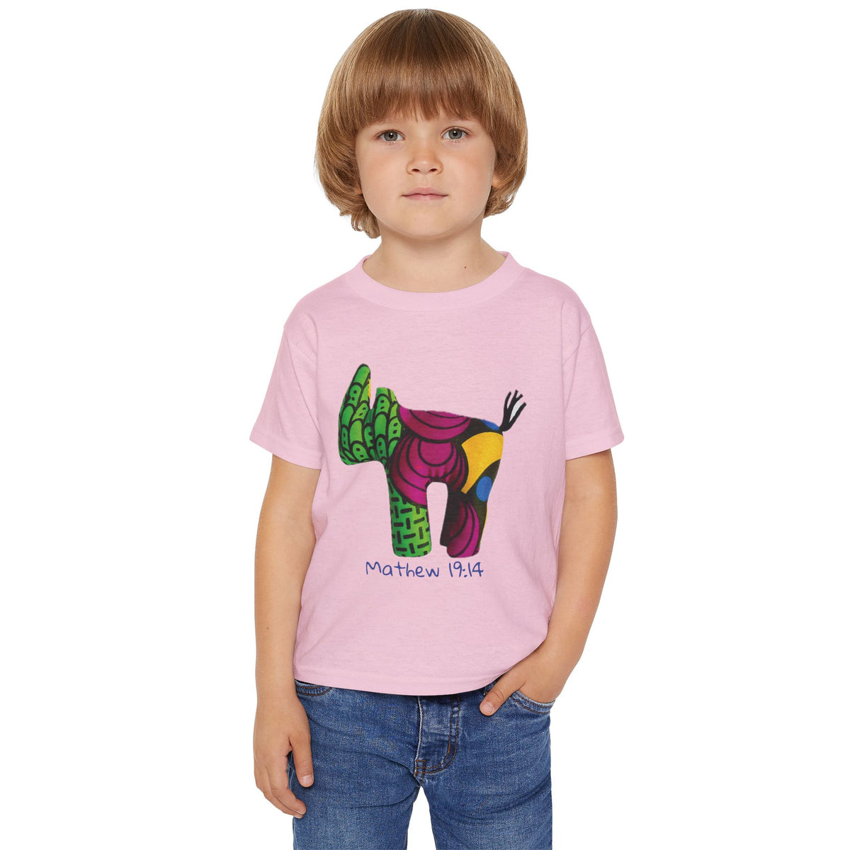 Colorful Rhino Illustration Toddler T-Shirt