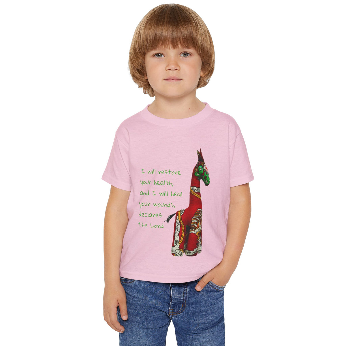 Jeremiah 30:17 Giraffe Scripture Toddler T-Shirt
