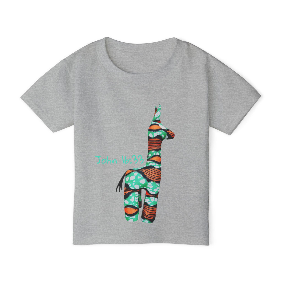 Colorful Giraffe John 16:33 Bible Verse Toddler T-Shirt