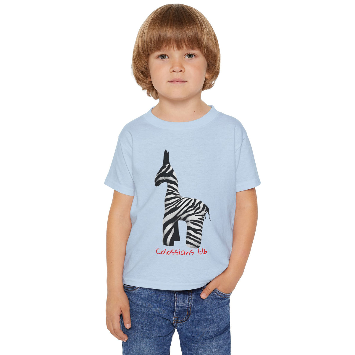 Zebra Jesus Loves Me Graphic Toddler T-Shirt