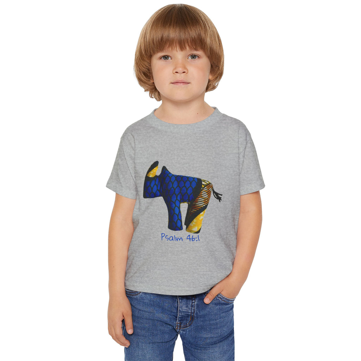 Psalm 46:1 Colorful Rhino Toddler T-Shirt