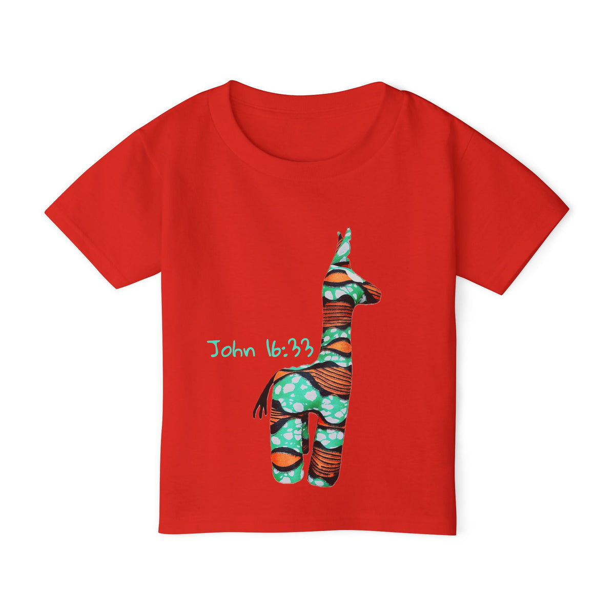 Colorful Giraffe John 16:33 Bible Verse Toddler T-Shirt