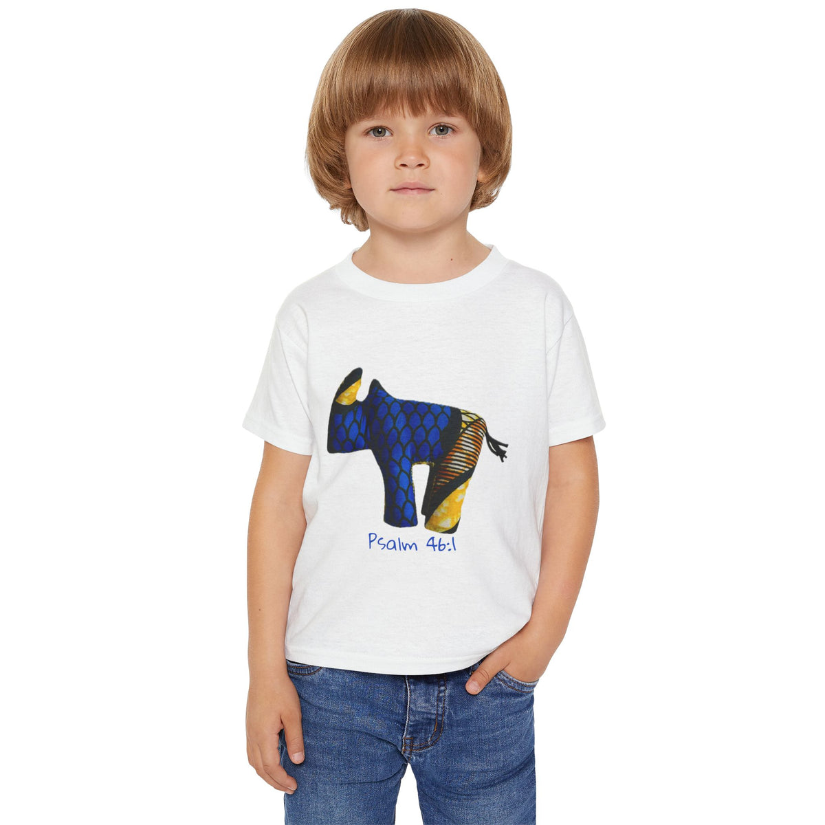 Psalm 46:1 Colorful Rhino Toddler T-Shirt