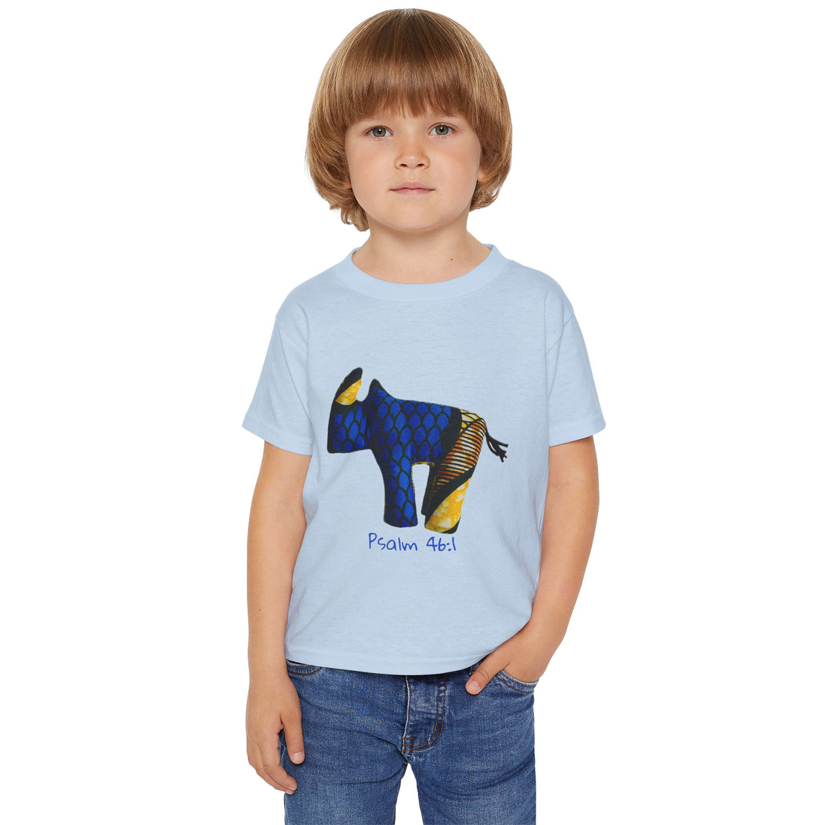 Psalm 46:1 Colorful Rhino Toddler T-Shirt