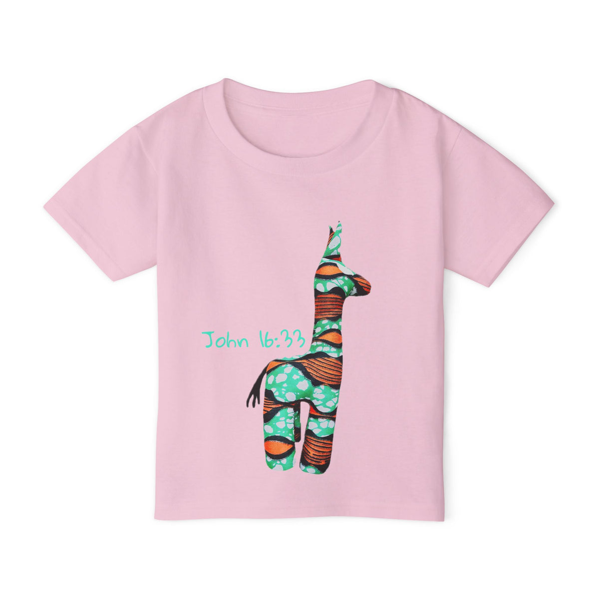 Colorful Giraffe John 16:33 Bible Verse Toddler T-Shirt