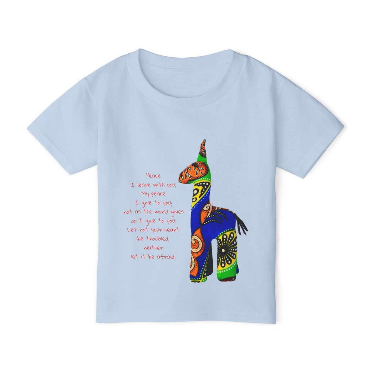 Colorful Giraffe with John 14:7 Verse Toddler T-Shirt
