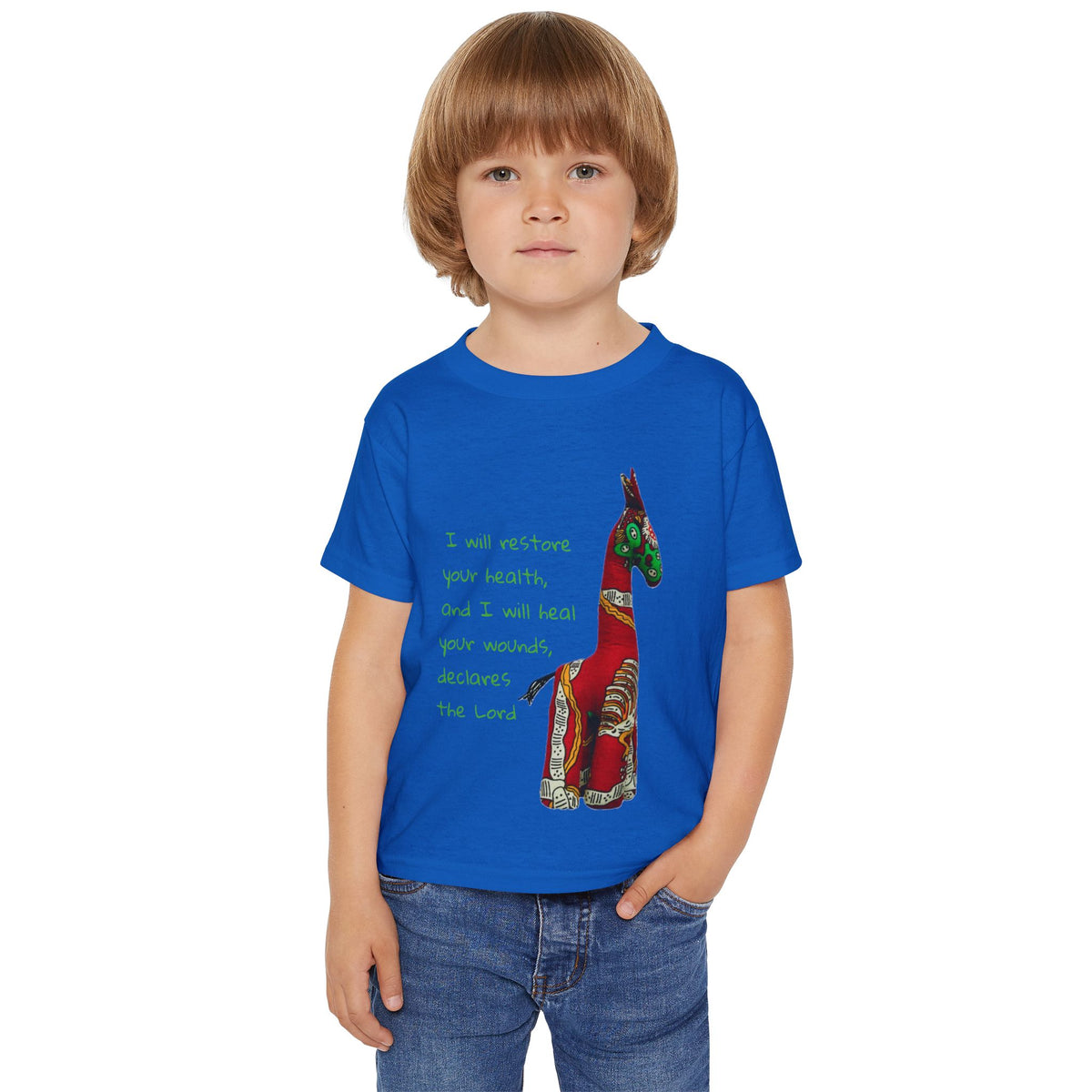 Jeremiah 30:17 Giraffe Scripture Toddler T-Shirt