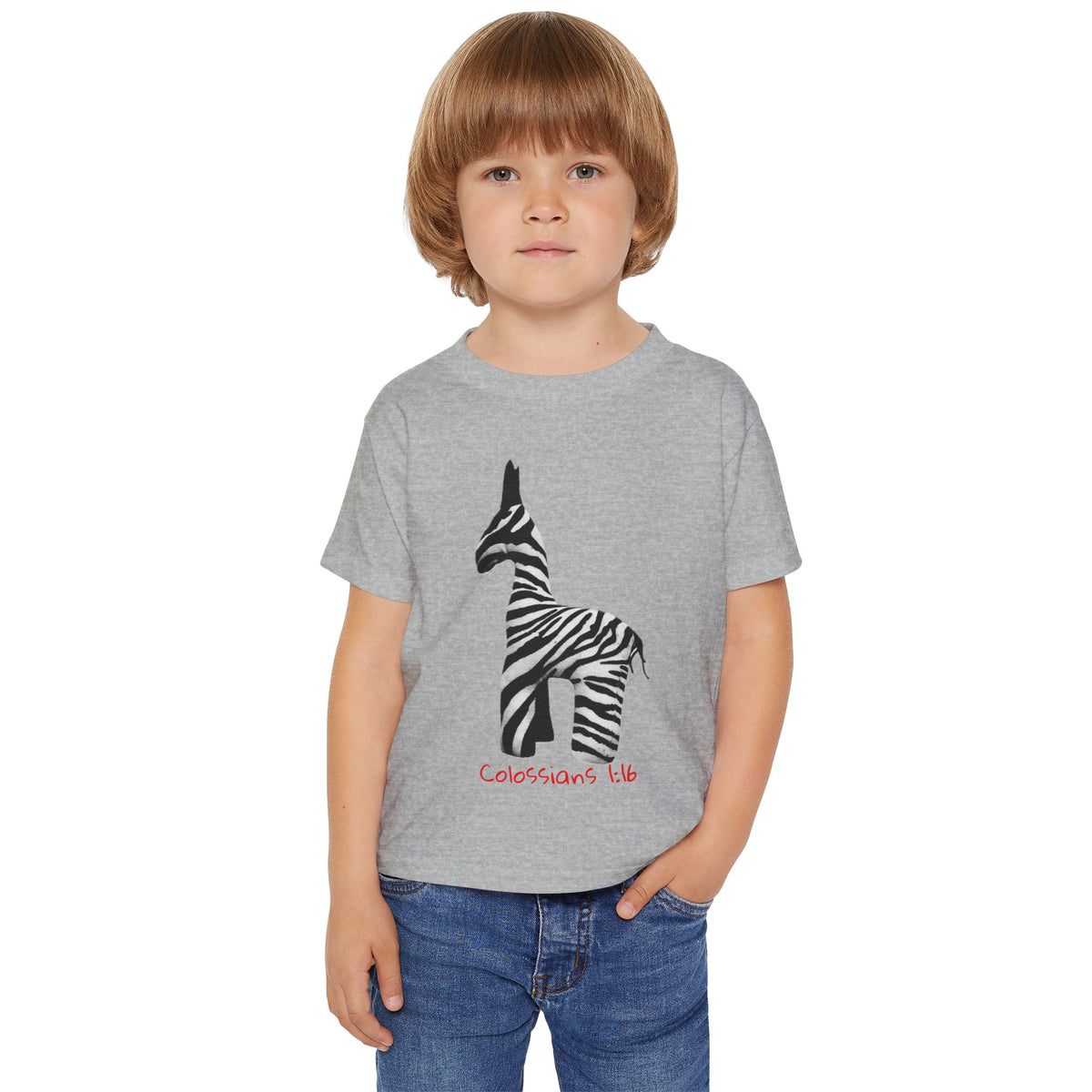 Zebra Jesus Loves Me Graphic Toddler T-Shirt