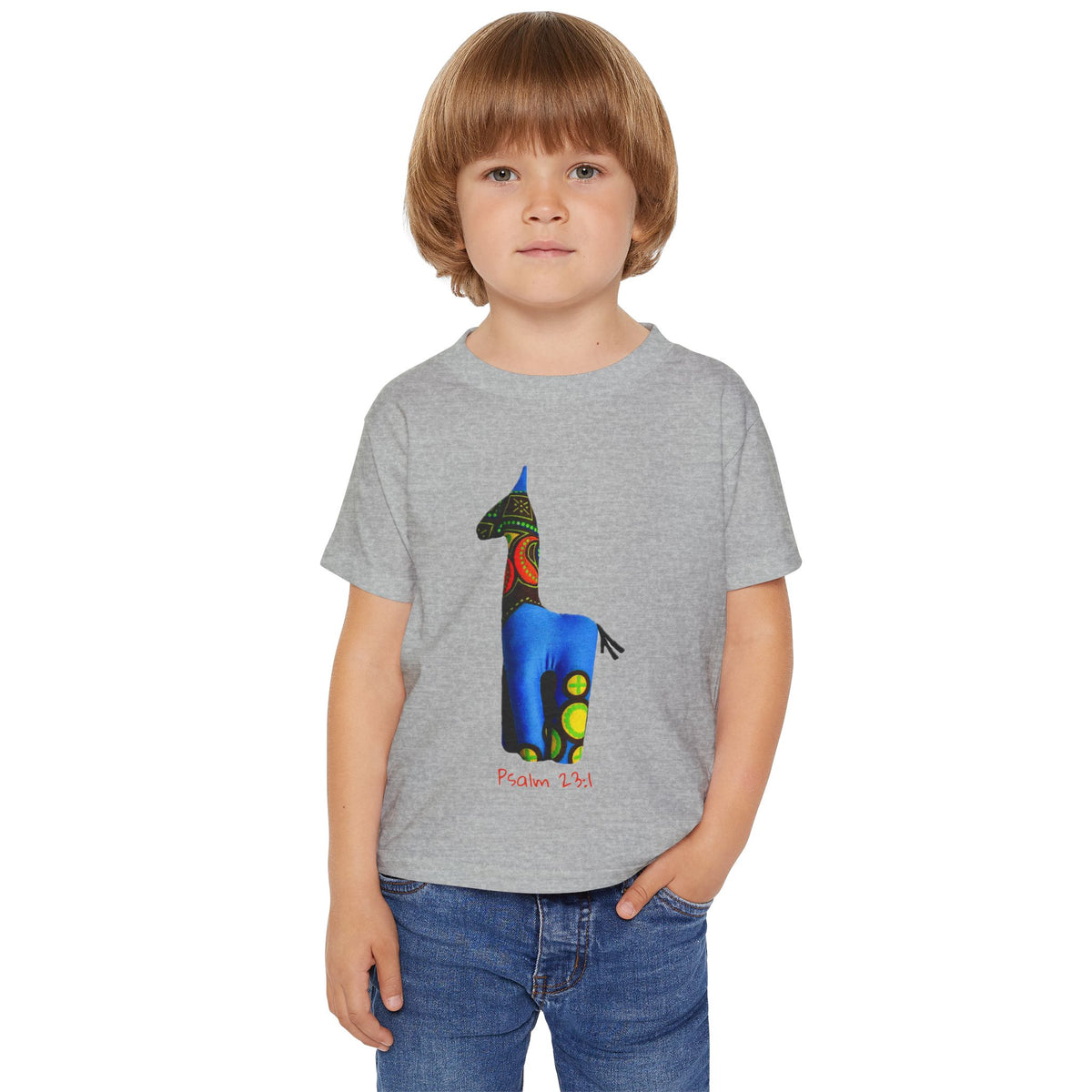 Colorful Giraffe Psalm 23:4 Toddler T-Shirt