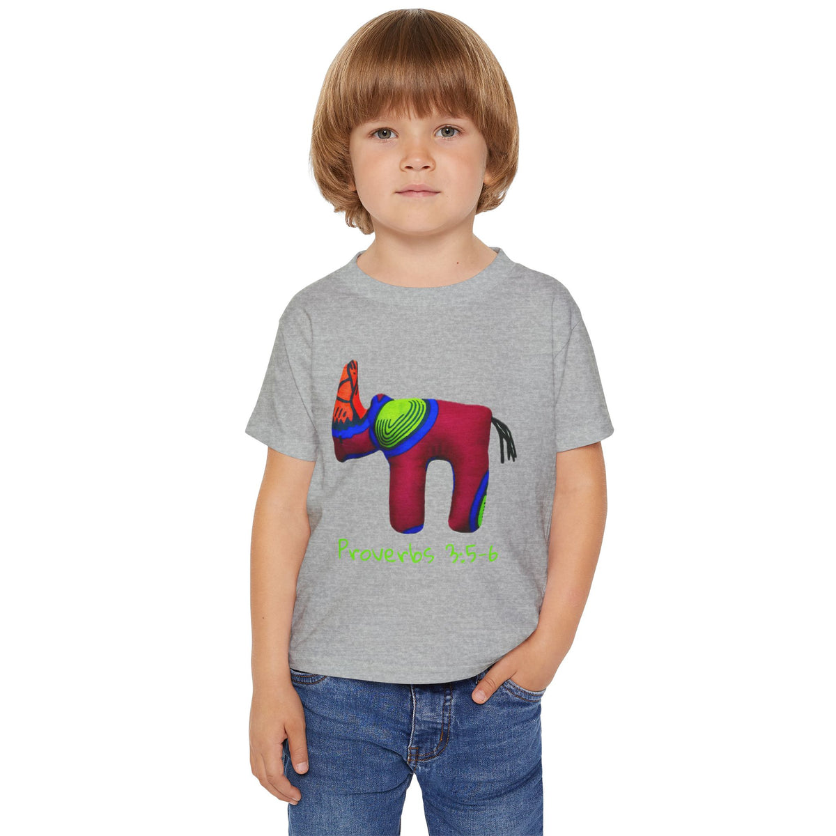 Colorful Rhino Proverbs 25:5-6 Toddler T-Shirt
