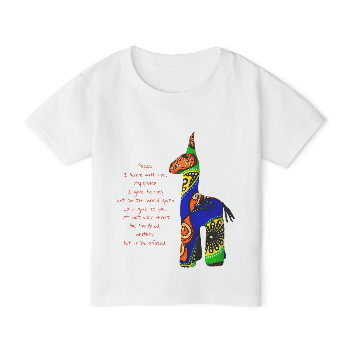 Colorful Giraffe with John 14:7 Verse Toddler T-Shirt