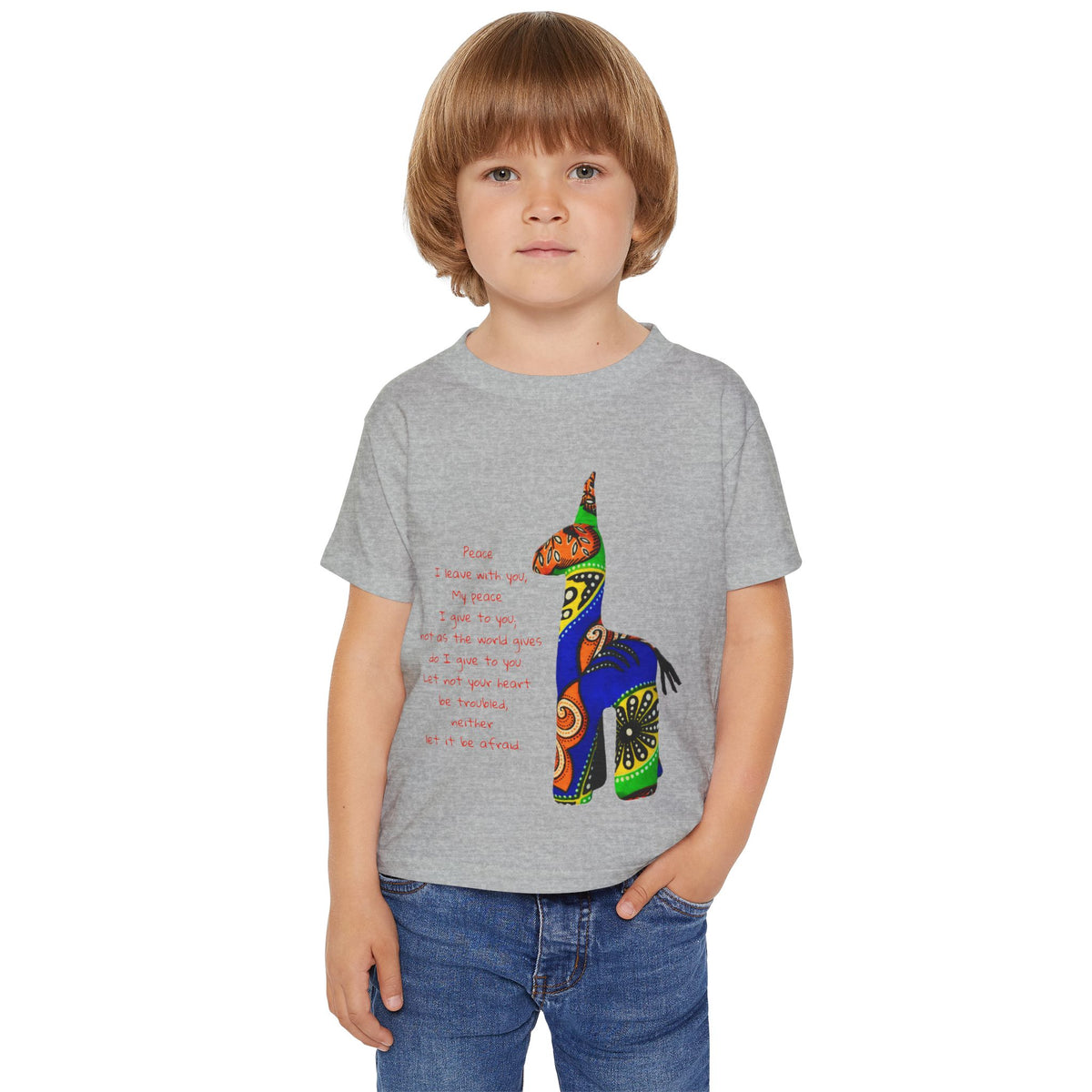 Colorful Giraffe with John 14:7 Verse Toddler T-Shirt
