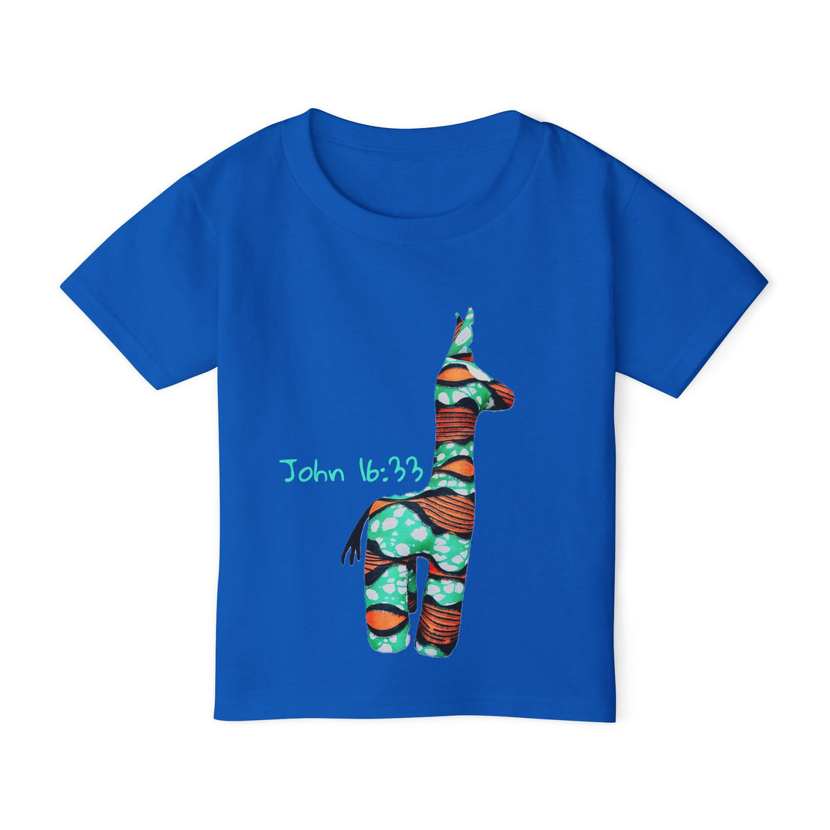 Colorful Giraffe John 16:33 Bible Verse Toddler T-Shirt