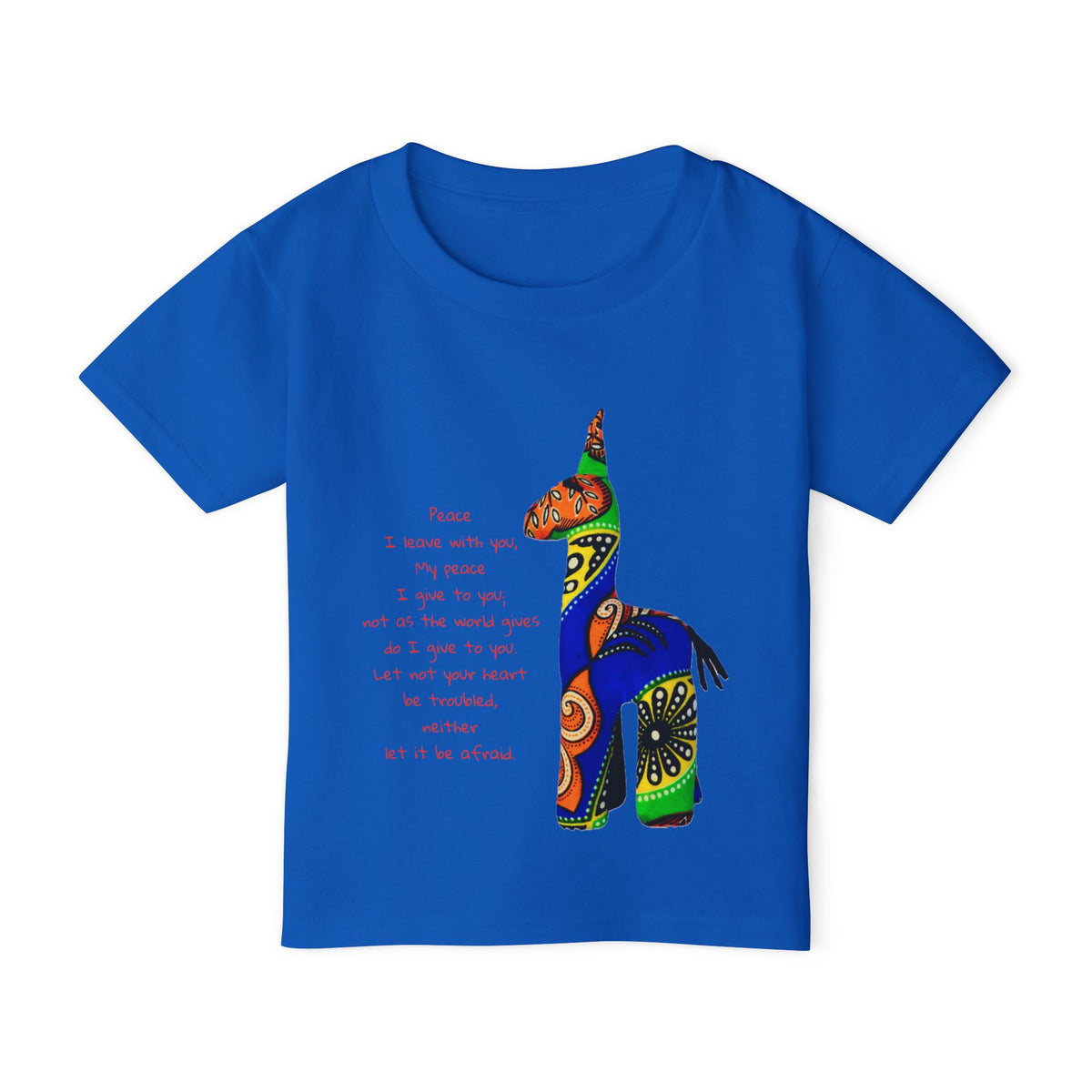 Colorful Giraffe with John 14:7 Verse Toddler T-Shirt