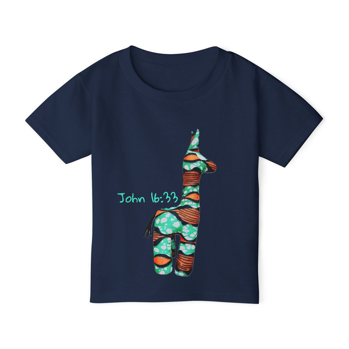 Colorful Giraffe John 16:33 Bible Verse Toddler T-Shirt