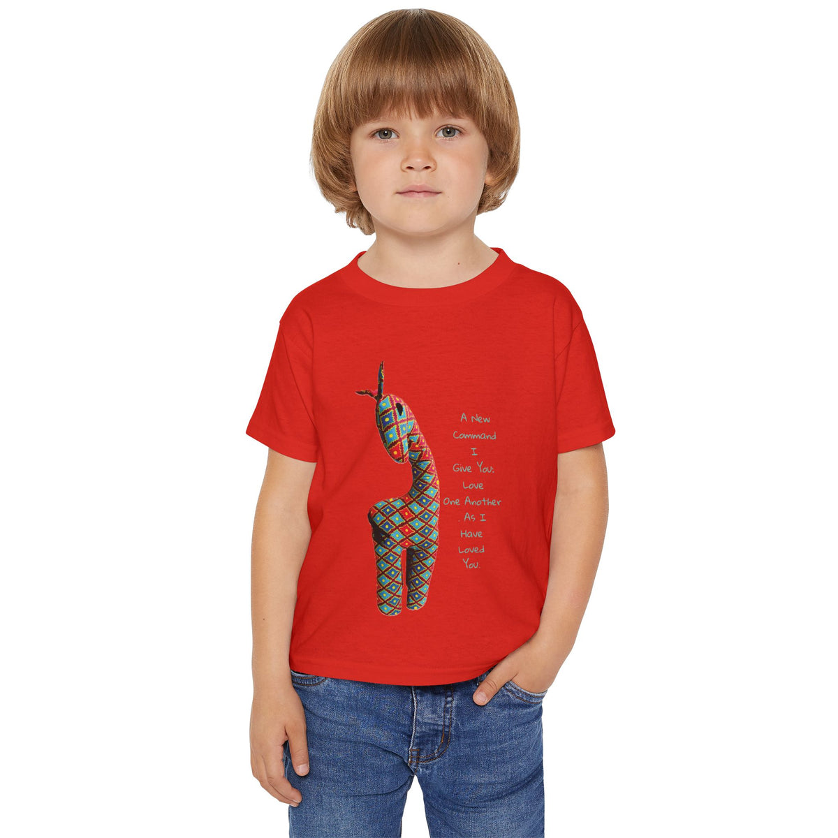 Colorful Giraffe Bible Verse Toddler T-Shirt