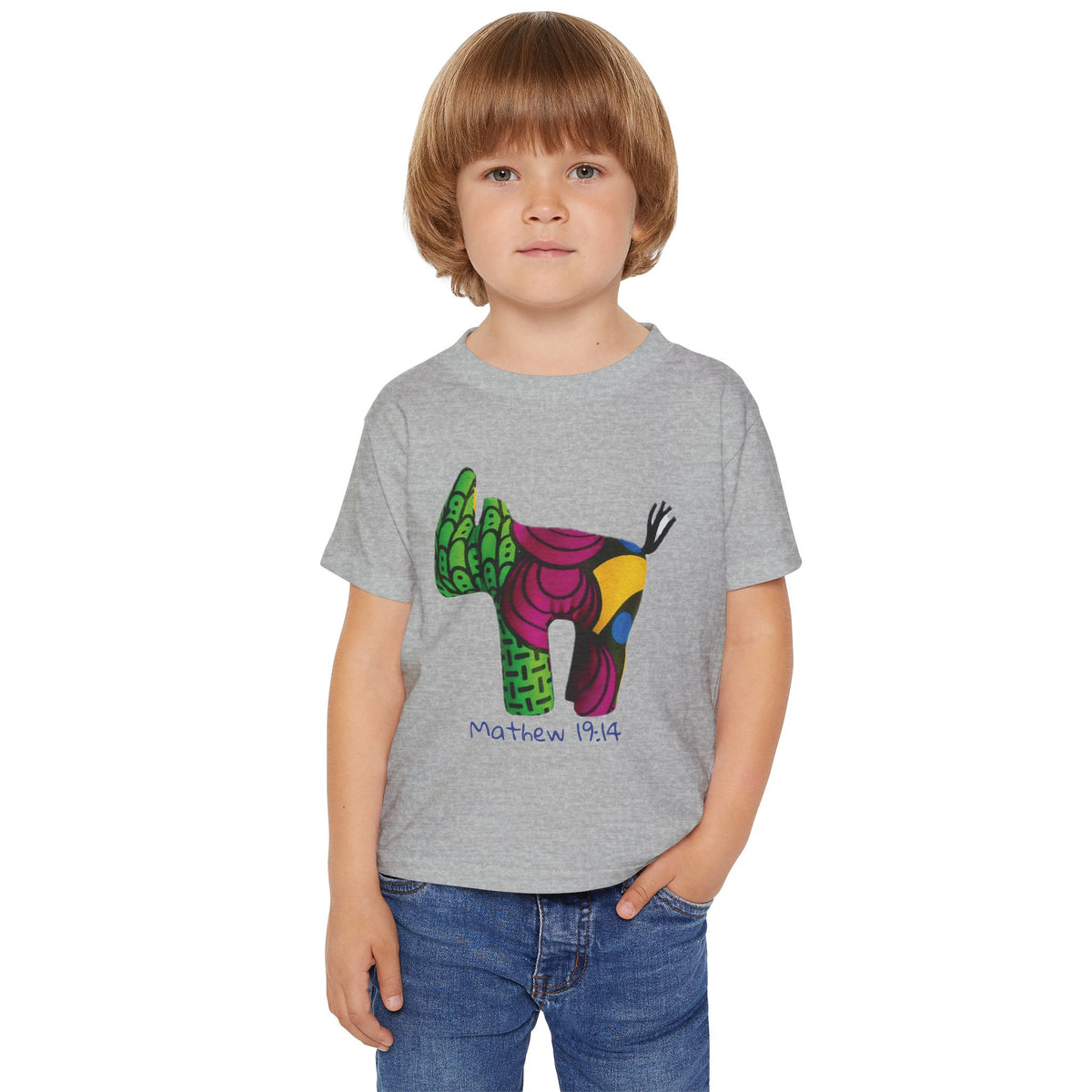 Colorful Rhino Illustration Toddler T-Shirt