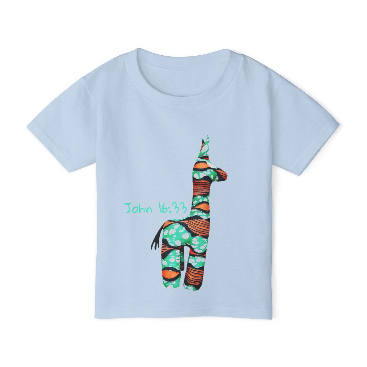 Colorful Giraffe John 16:33 Bible Verse Toddler T-Shirt
