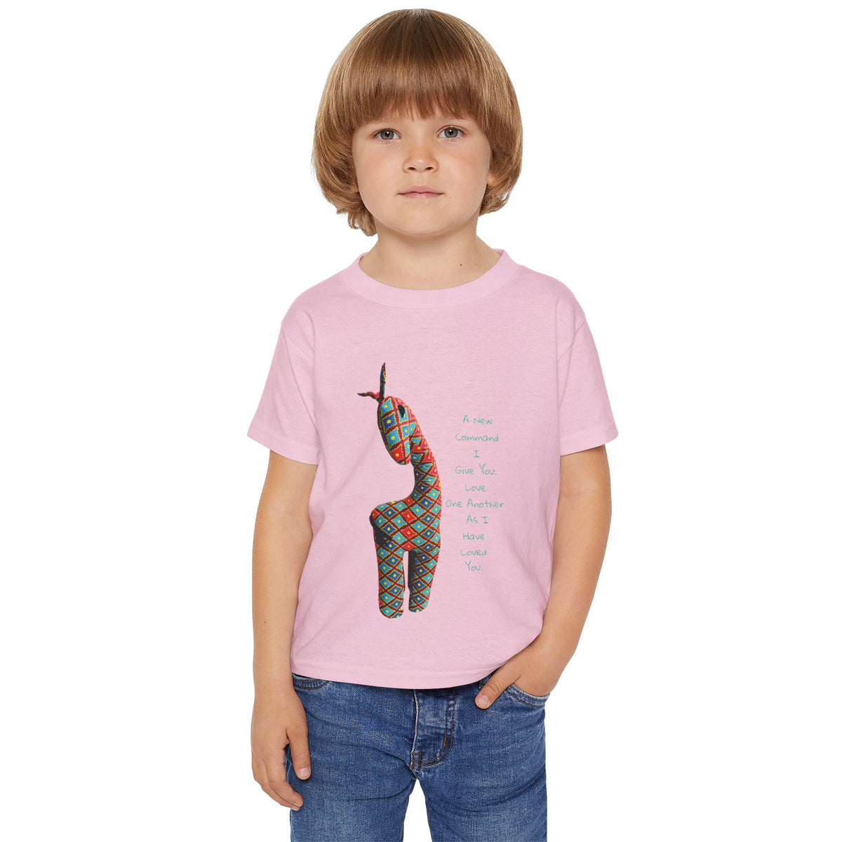 Colorful Giraffe Bible Verse Toddler T-Shirt