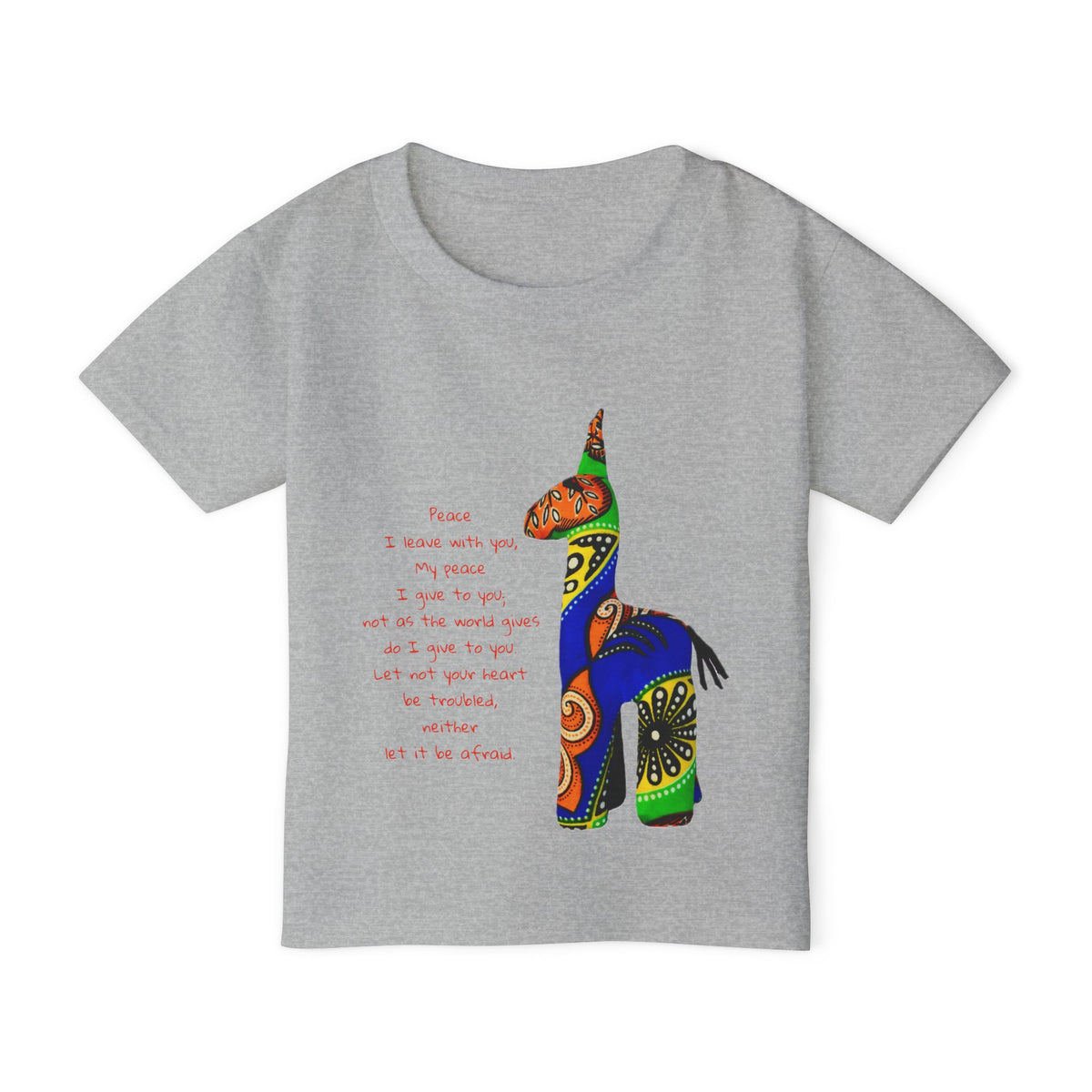 Colorful Giraffe with John 14:7 Verse Toddler T-Shirt