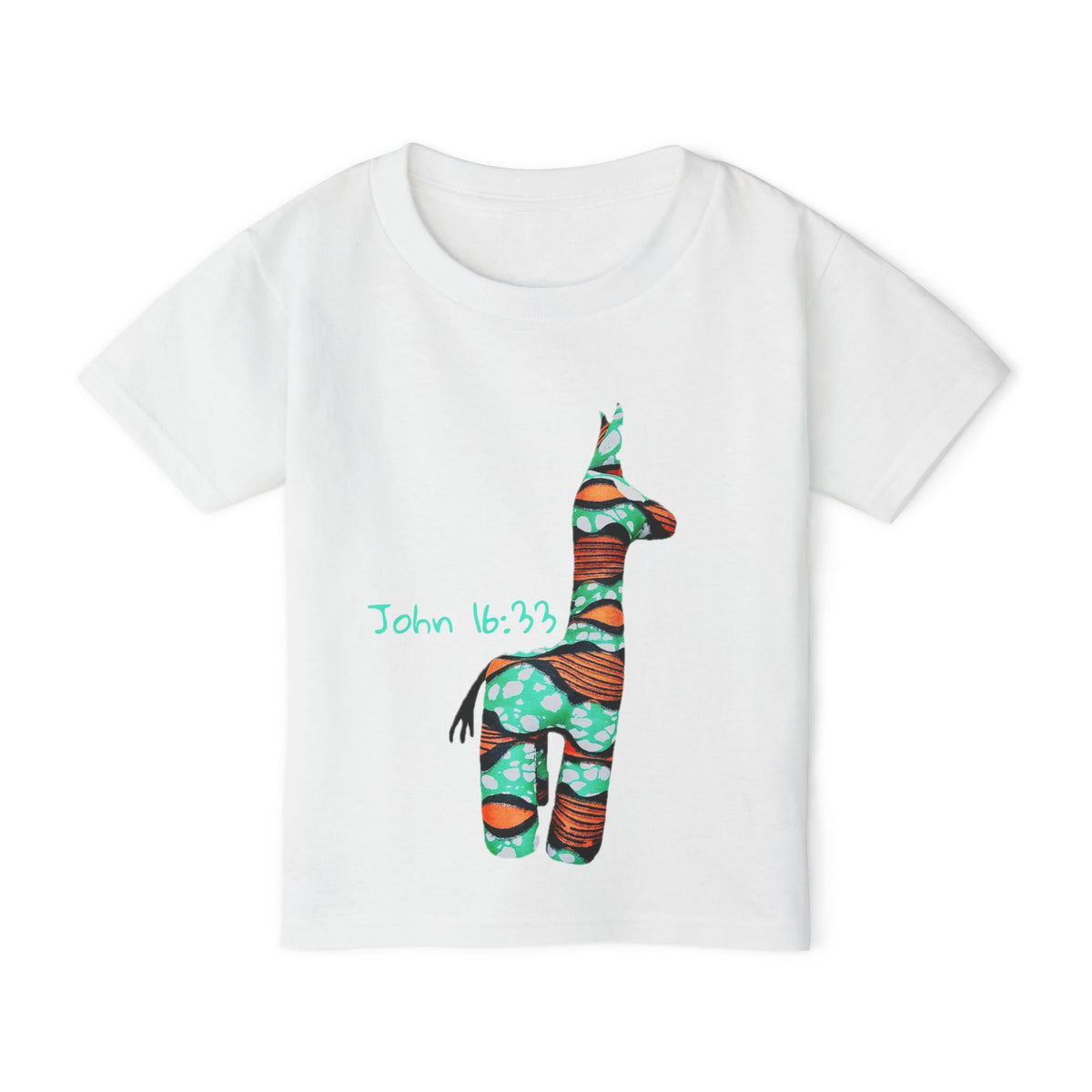 Colorful Giraffe John 16:33 Bible Verse Toddler T-Shirt