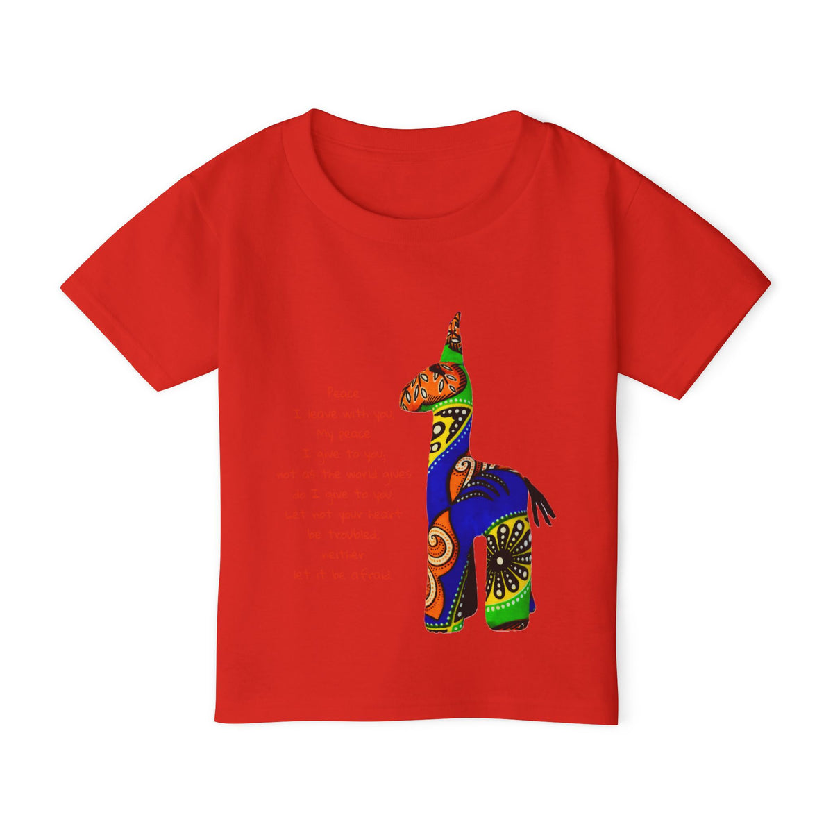 Colorful Giraffe with John 14:7 Verse Toddler T-Shirt