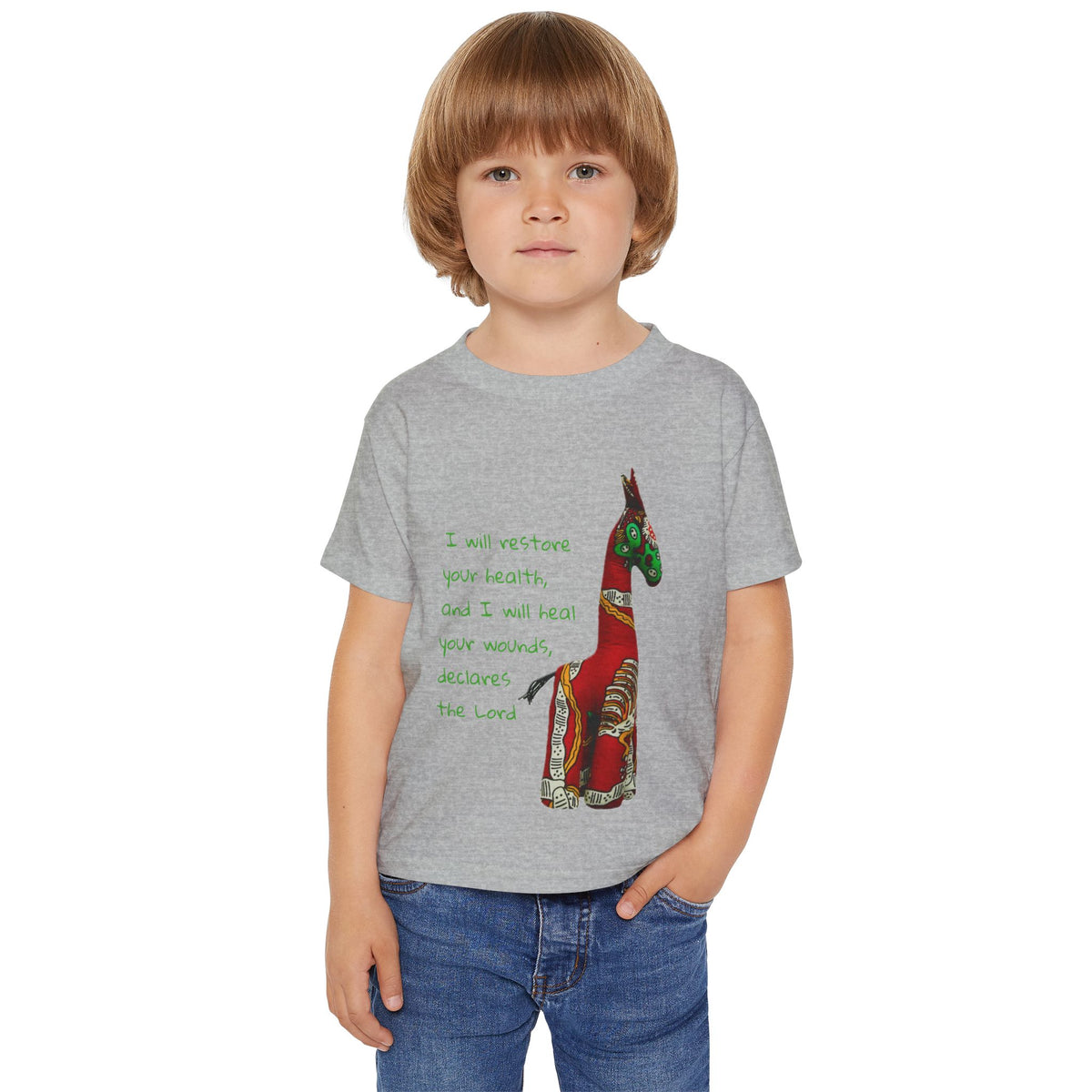 Jeremiah 30:17 Giraffe Scripture Toddler T-Shirt