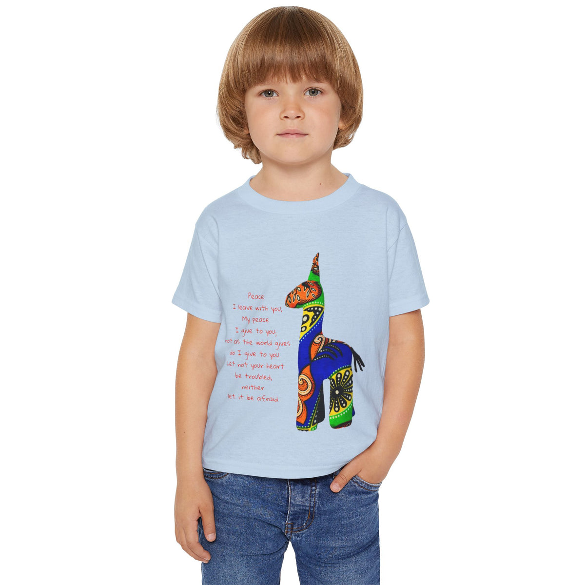Colorful Giraffe with John 14:7 Verse Toddler T-Shirt