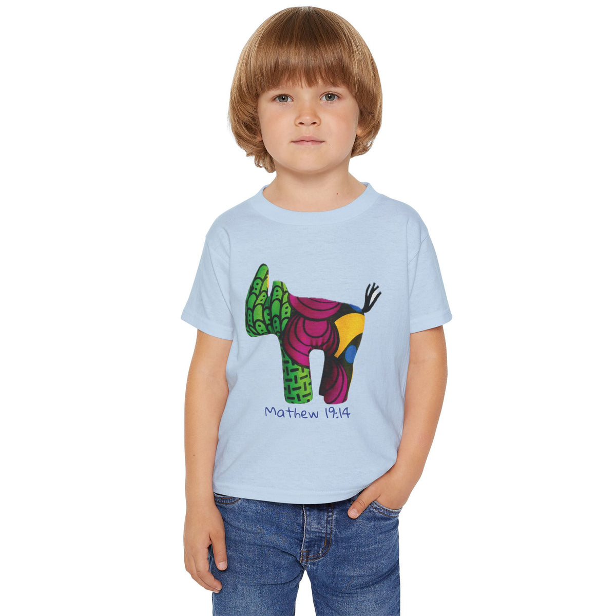Colorful Rhino Illustration Toddler T-Shirt