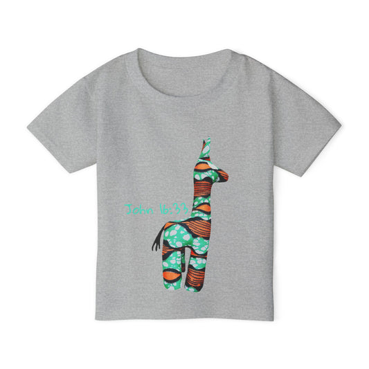 Colorful Giraffe John 16:33 Bible Verse Toddler T-Shirt
