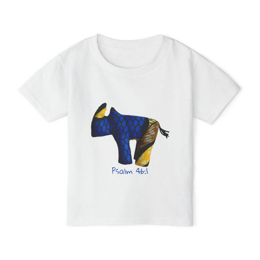 Psalm 46:1 Colorful Rhino Toddler T-Shirt