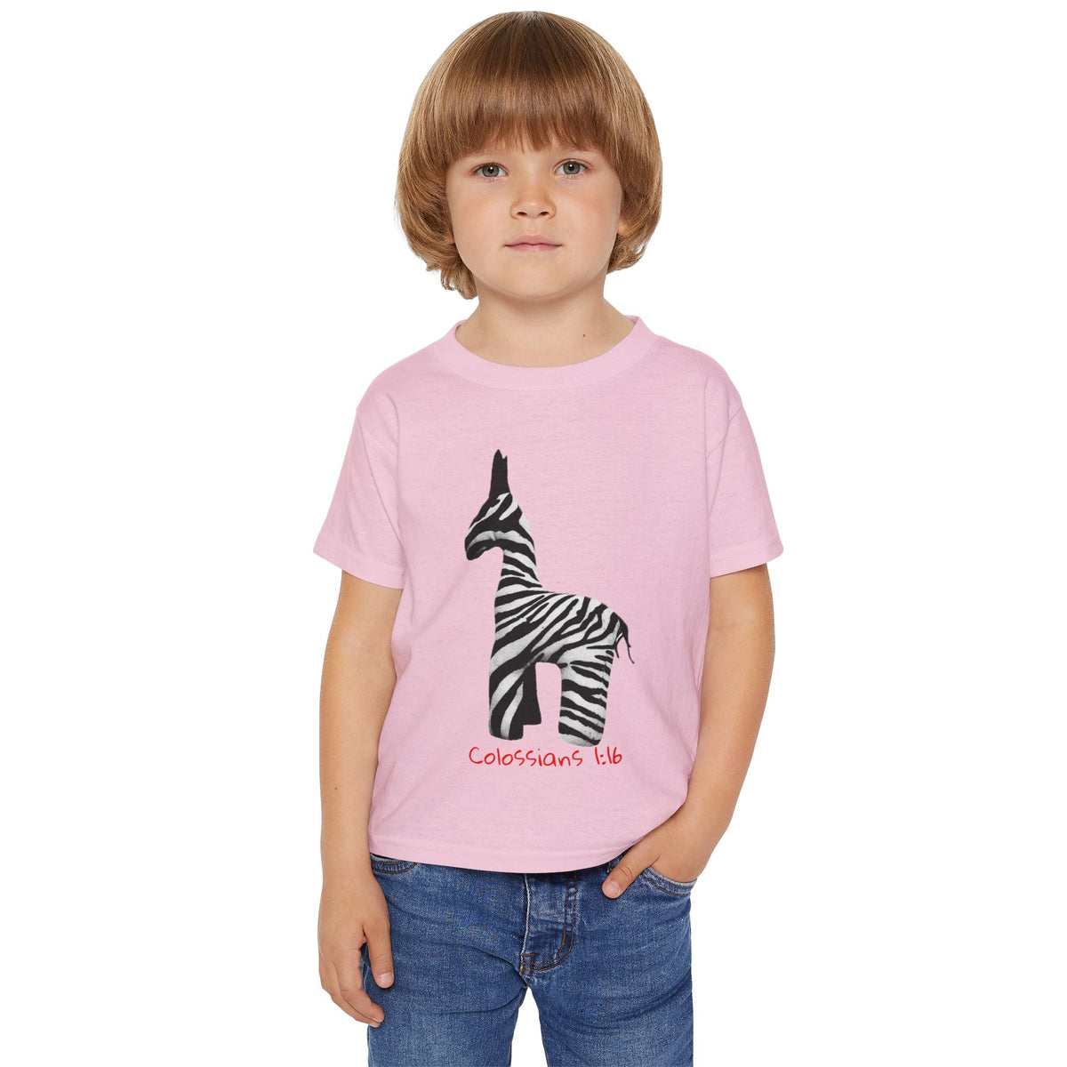 Zebra Jesus Loves Me Graphic Toddler T-Shirt