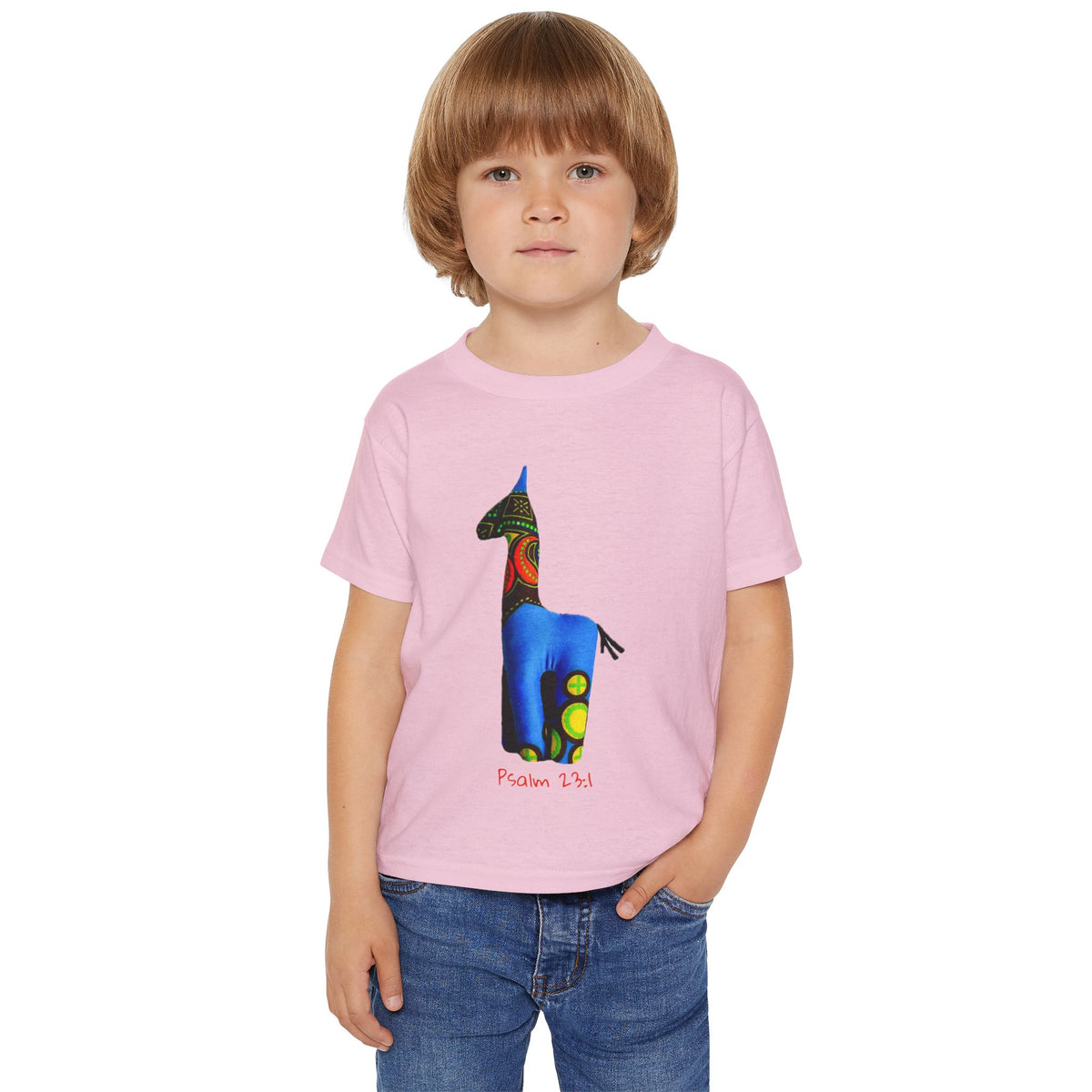Colorful Giraffe Psalm 23:4 Toddler T-Shirt