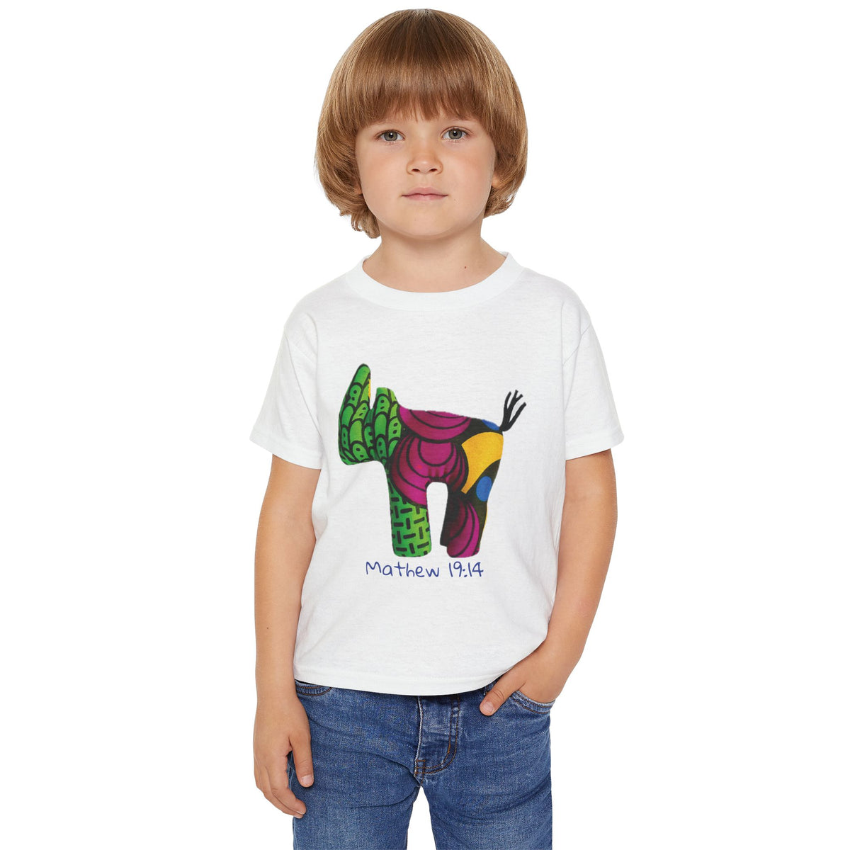 Colorful Rhino Illustration Toddler T-Shirt