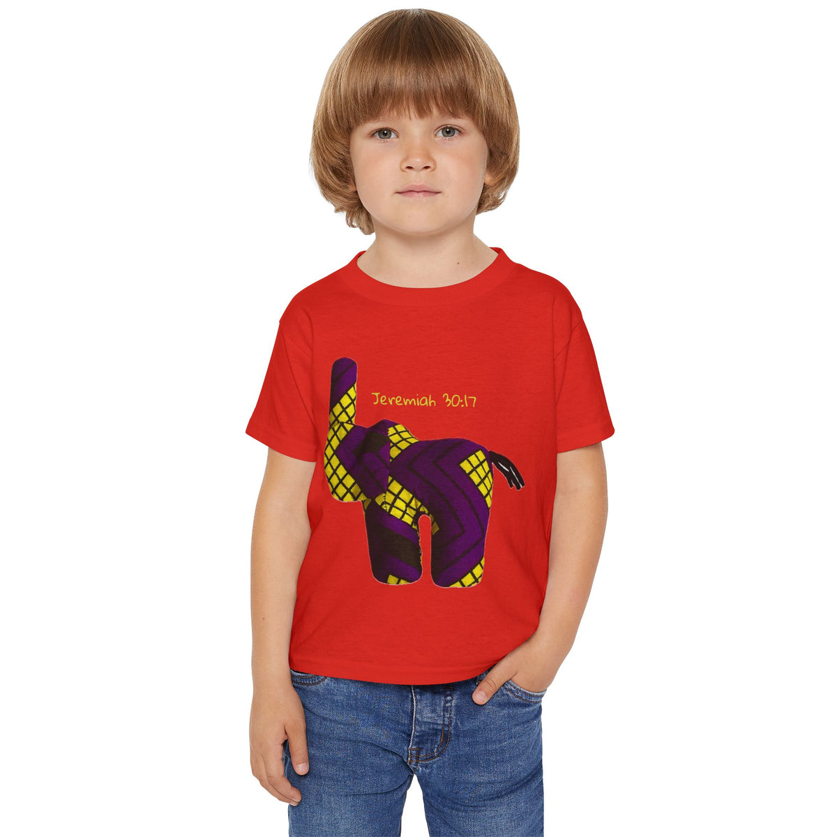 Purple Plaid Elephant Jeremiah 29:11 Toddler T-Shirt