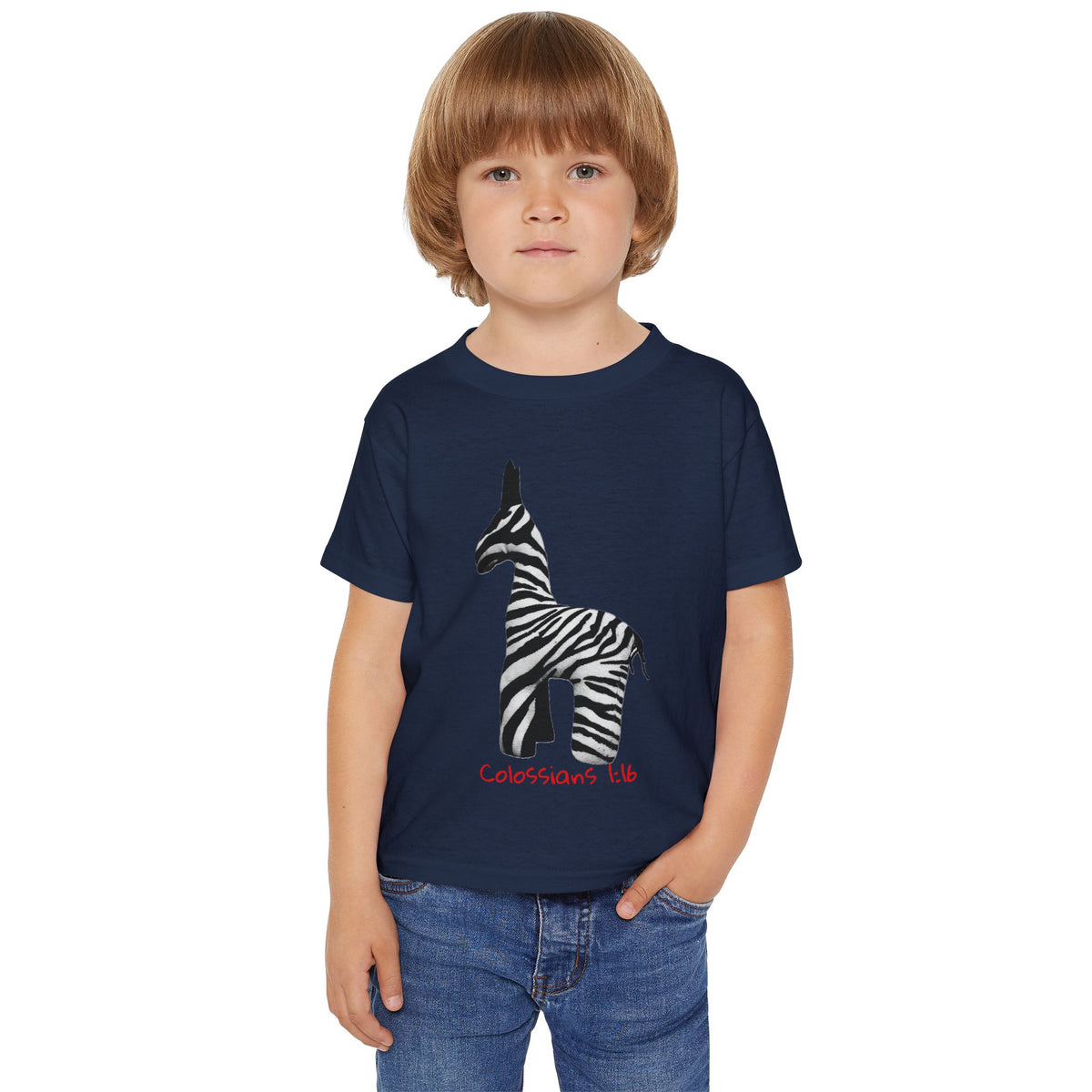 Zebra Jesus Loves Me Graphic Toddler T-Shirt