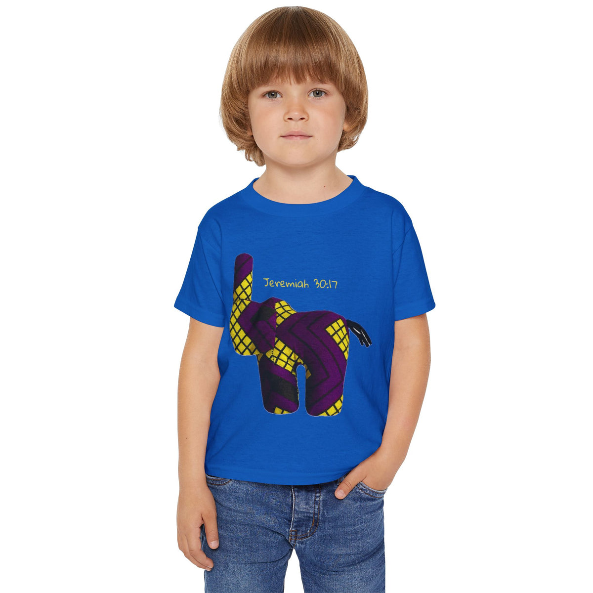 Purple Plaid Elephant Jeremiah 29:11 Toddler T-Shirt