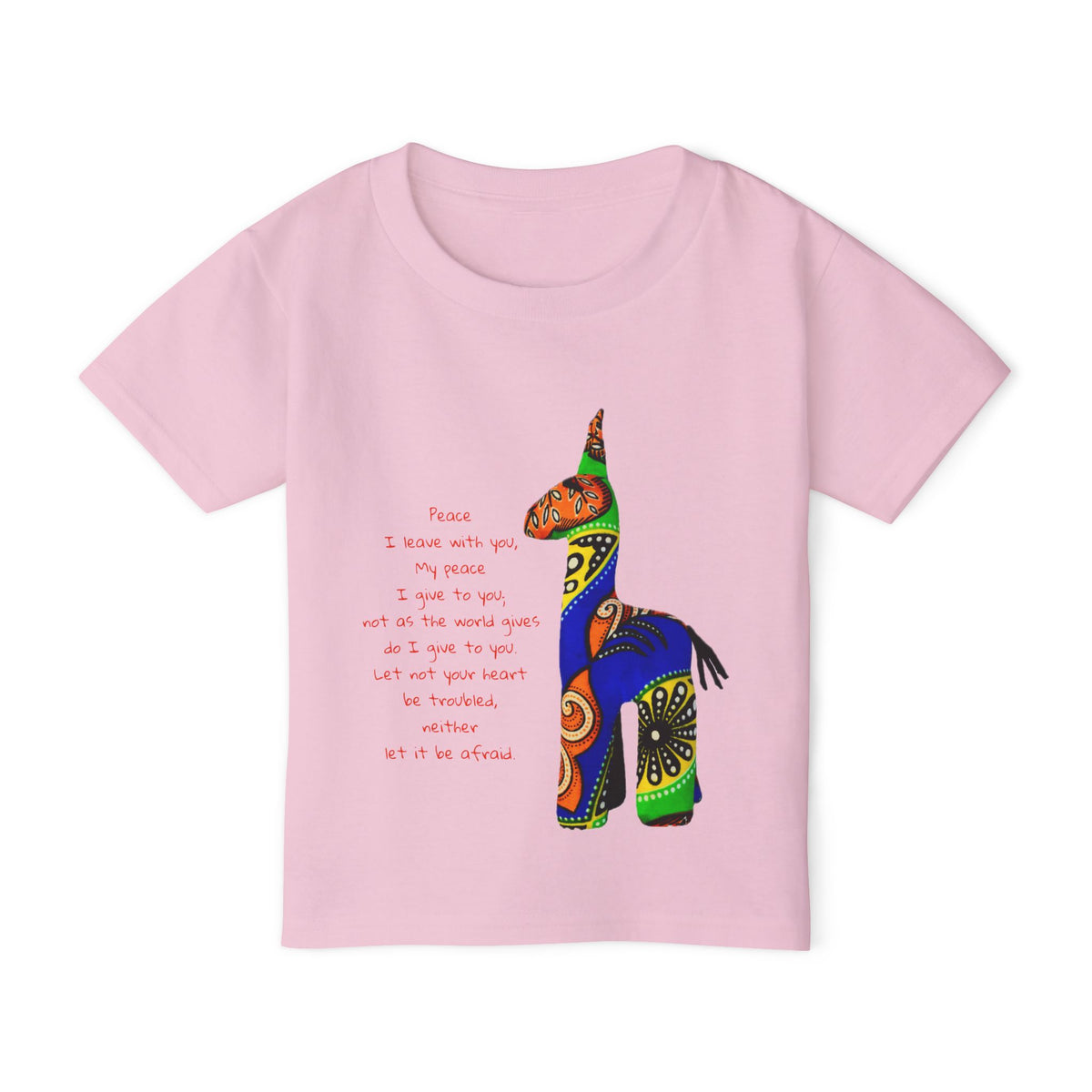 Colorful Giraffe with John 14:7 Verse Toddler T-Shirt