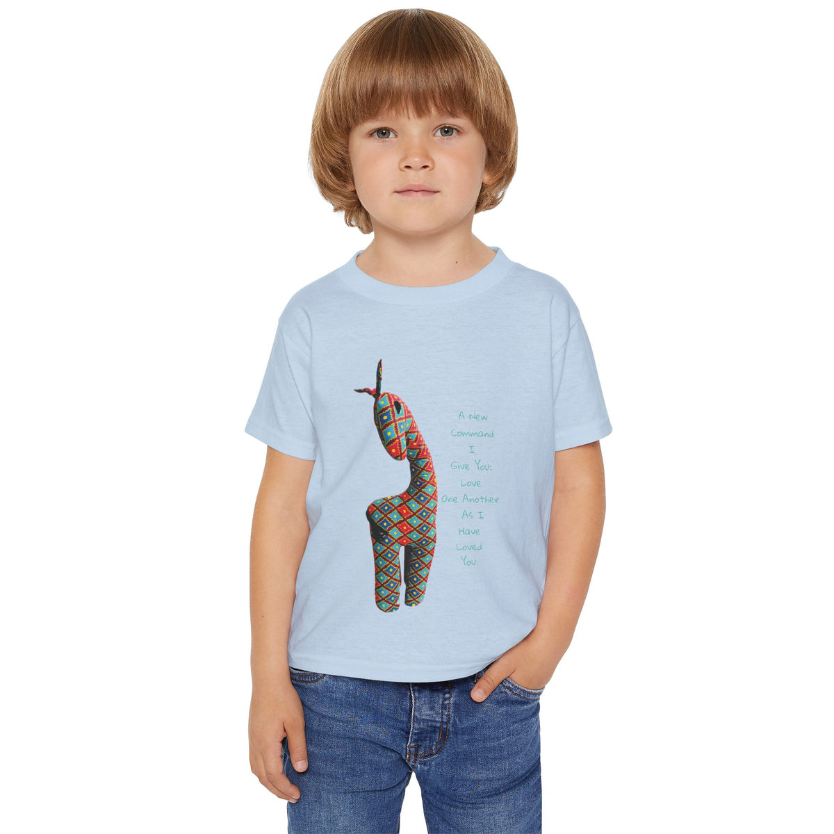 Colorful Giraffe Bible Verse Toddler T-Shirt