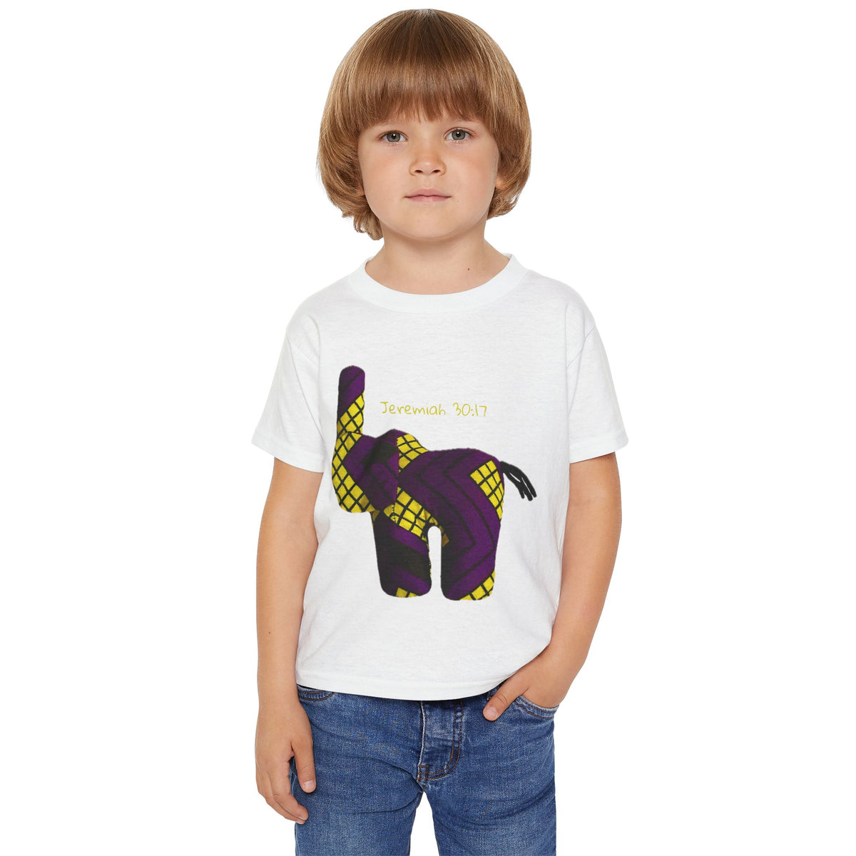 Purple Plaid Elephant Jeremiah 29:11 Toddler T-Shirt