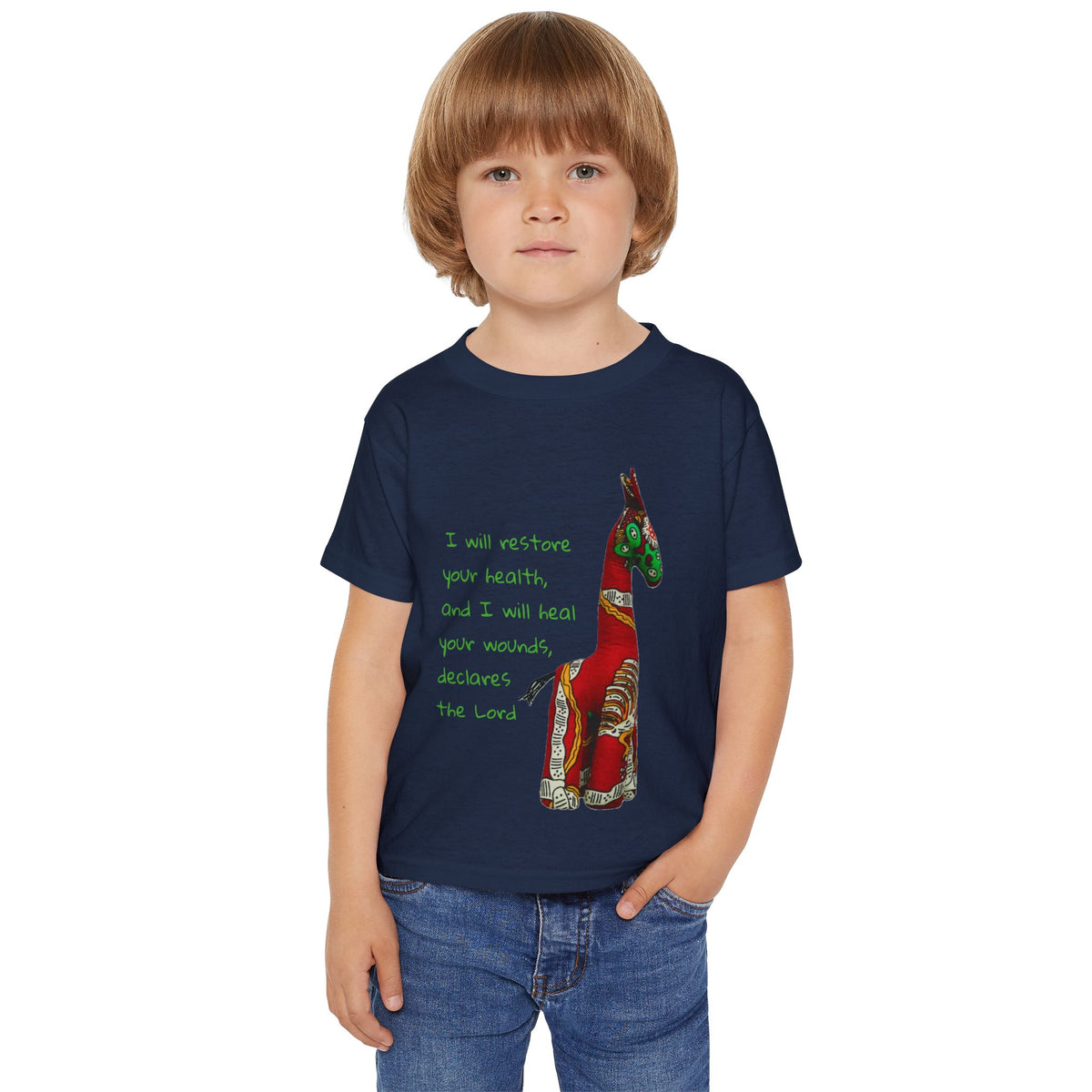Jeremiah 30:17 Giraffe Scripture Toddler T-Shirt