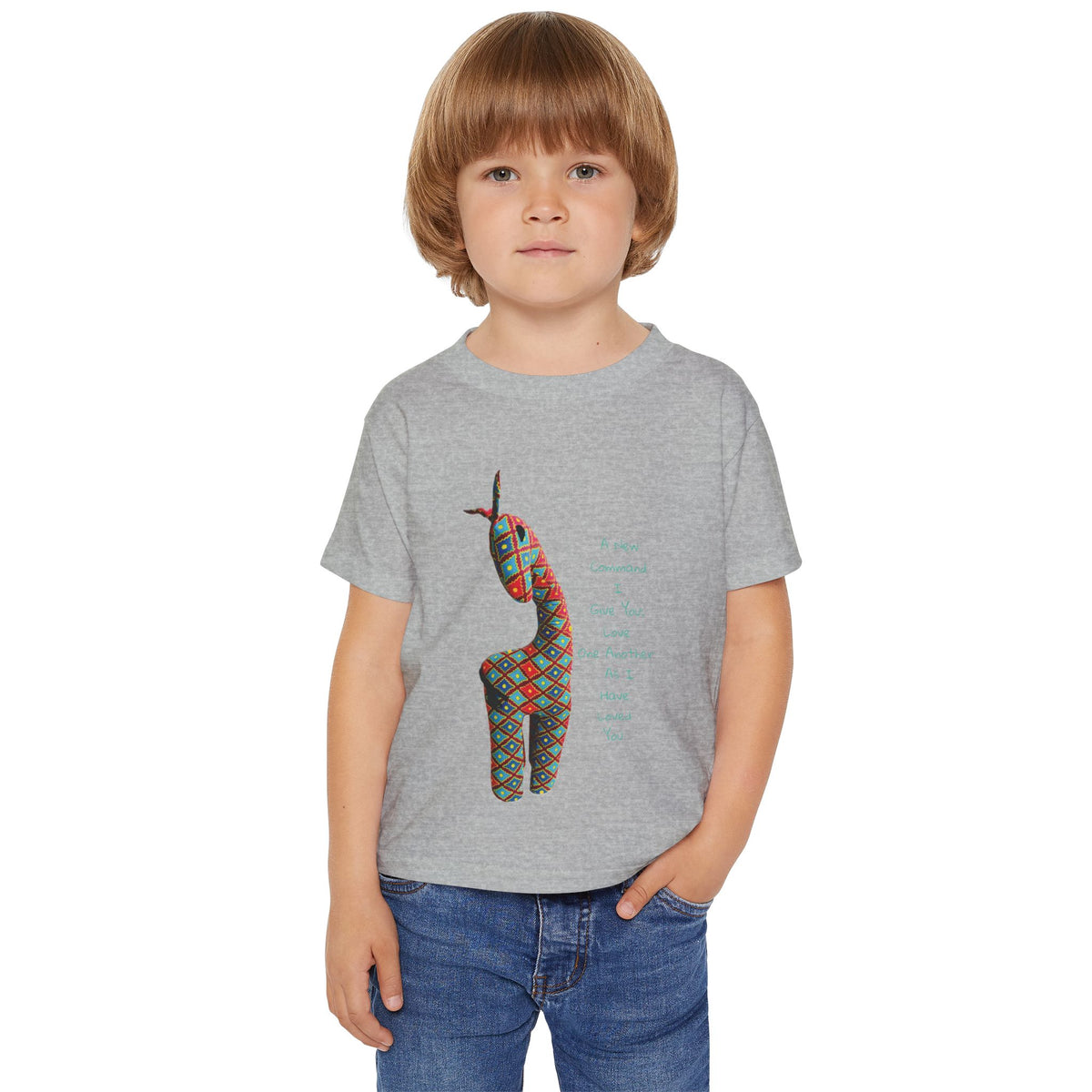 Colorful Giraffe Bible Verse Toddler T-Shirt